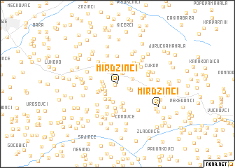 map of Mirdžinci