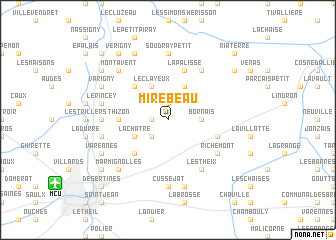 map of Mirebeau