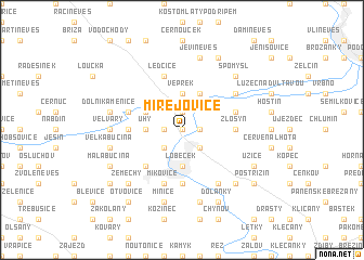 map of Miřejovice