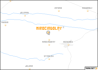 map of Mirocin Dolny