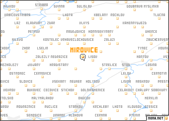 map of Mířovice