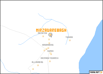 map of Mīrzā Dar-e Bāgh