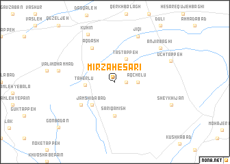 map of Mīrzā Ḩeşārī