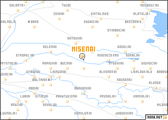 map of Mišėnai
