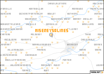 map of Miserey-Salines