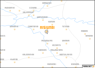 map of Mišiūnai