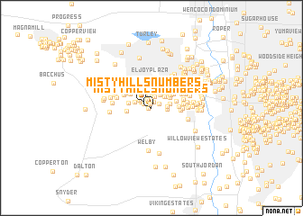 map of Misty Hills Numbers 8-10