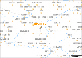 map of Mišučiai