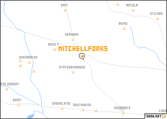 map of Mitchell Forks