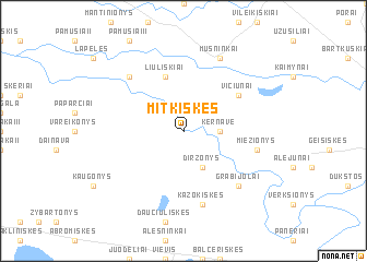 map of Mitkiškės