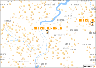 map of Mitrovića Mala