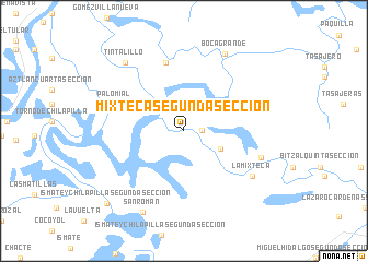 map of Mixteca Segunda Sección