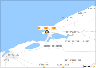 map of Mizhvodne