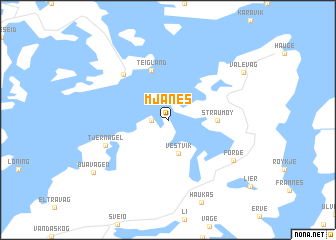 map of Mjånes