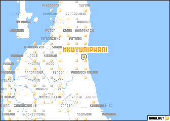 map of Mkuyuni Pwani