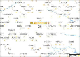 map of Mladoňovice