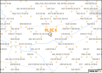 map of Młock