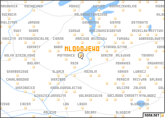 map of Młodojewo