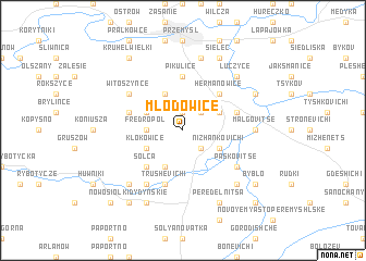 map of Młodowice