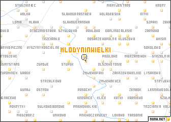 map of Młodynin Wielki