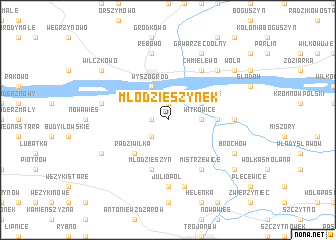 map of Młodzieszynek