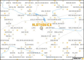 map of Młotkowice