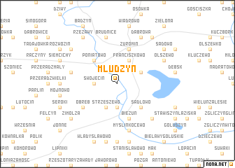 map of Młudzyń