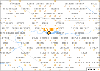 map of Mlyňany