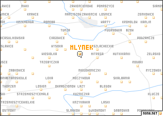 map of Młynek