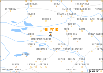 map of Młynik