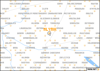 map of Młynik