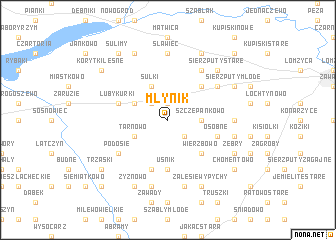 map of Młynik