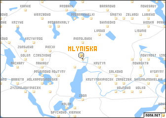 map of Młyniska