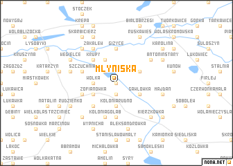 map of Młyniska