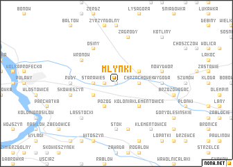 map of Młynki