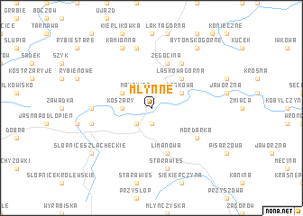 map of Młynne