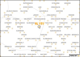 map of Młyny