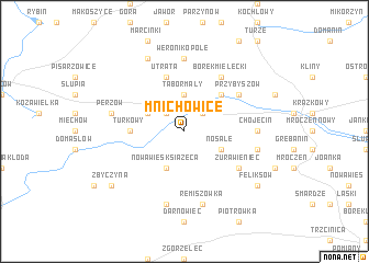 map of Mnichowice