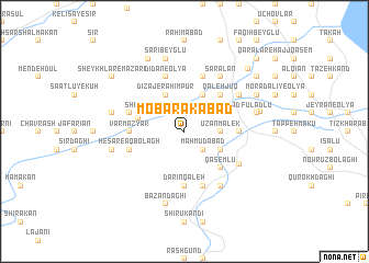 map of Mobārakābād