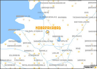 map of Mobārakābād