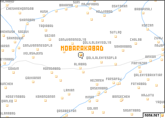 map of Mobārakābād