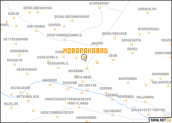 map of Mobārakābād