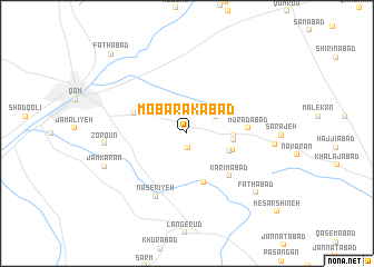 map of Mobārakābād