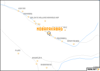 map of Mobārakābād