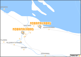 map of Mobārakābād