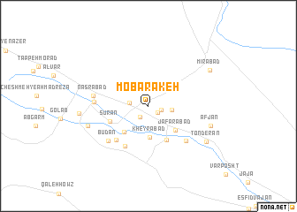 map of Mobārakeh