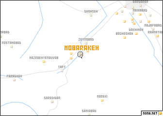 map of Mobārakeh