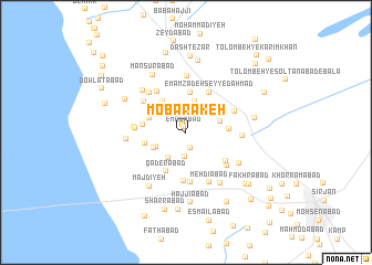 map of Mobārakeh