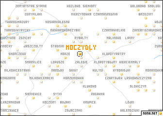 map of Moczydły