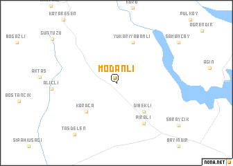 map of Modanlı